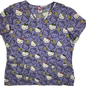Hello Kitty Scrub Top Women’s Size L
Short Sleeves Medical Shirt